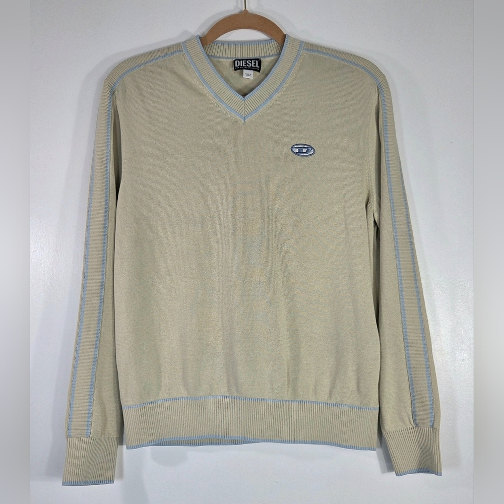 DIESEL K-LEEVE V-NECK KNIT SWEATER.
